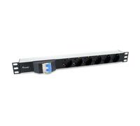 Multiprise Equip 333312 6 prises Basic 1U Aluminium Noir