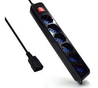 Multiprise 6 Prises avec Interrupteur Ewent EW3925 Schuko Noir Noir G
