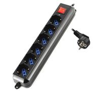 Multiprise Ewent EW3924 6 Prises avec Protection et Interrupteur Câble 1,5 m Noir