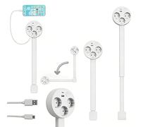Multiprise Extensible de Bureau avec USB, 3 AC Européennes + 1 USB-A + 1 USB-C, gira 180 grados Rallonge de Prise Portable, Prise Extensible pour Bureau, Maison (Blanc)