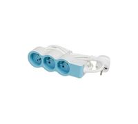 Multiprise Filaire Compact, 3 Prises Bleu