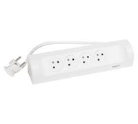Multiprise Filaire Compact, 4 Prises Blanc