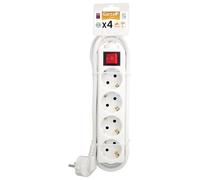 Multiprise Garza Basic Power 4 Prises Interrupteur Protection enfant Câble 5 m