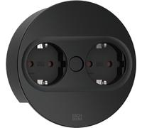 Multiprise intégrée Bachmann TWIST 2, 2 prises et cordon de 2 m, noir mat