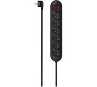 Hama Multiprise 6 Prises avec Interrupteur Bien placé- 16A - 3680W (Prise Multiple Rallonge Electrique 1.4m, Securité Enfant, Gestion de Câbles, Bloc 6 Prises Type F Schuko Compatible France) Noir