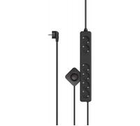 Hama Multiprise 6 Prises Interrupteur à Pied - 16A-3680W (Prise Multiple, 2 alimentées en continu pour Box, Rallonge Electrique 2x1.5m, Securité Enfant, Bloc 6 Prises Schuko Compatible France) Noir