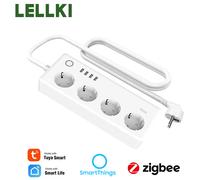 Multiprise intelligente LELLKI Zigbee Tuya Smart Life avec prise électrique, rallonge Zigbee2mqtt 1,8 m compatible Alexa et SmartThings H-u-e SmartThings