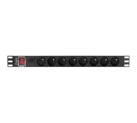 Multiprise Lanberg PDU-08E-0200-BK 8 prises Protection Interrupteur Aluminium 1U Rack