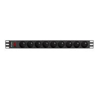 Lanberg Multiprise rack 19" PDU-09E-0300-BK 1U 9 prises Type E 16A 3 m Noir