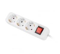 Multiprise Lanberg PS1-03F-0150-W 3 Prises avec Protection et Interrupteur 1,5 m Blanc