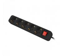 Lanberg Multiprise PS1-05F-0300-BK 5 prises Schuko, protection enfants, câble 3 m, noir