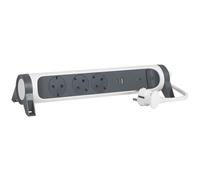 Multiprise - LEGRAND - 694508 - Corps rotatif & prises rétractables 45° - USB-A & USB-C 3A - Parafoudre 3680W