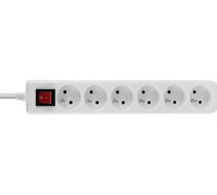 Lindy Multiprise LINDY 73126 – 6 prises françaises, interrupteur, 1,4 m, 230 V 3680 W, blanc