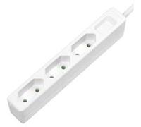LogiLink - Multiprise LPS229 - 3 prises CEE 7/16 - Sécurité enfant - Blanche, fiche avec contour