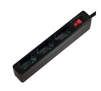 Multiprise LogiLink LPS230B 3 prises 250V 1700W câble 1,5m IP20 noir avec protection surtension
