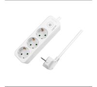 Multiprise LogiLink LPS244 3 prises Type F 1,5m 250V 3680W 16A câble blanc pour usage intérieur