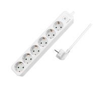 Multiprise LogiLink LPS247 6 prises Type F câble 1,5m 3680W 16A 250V usage intérieur blanc