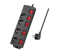 LogiLink Bloc multiprise LPS251 4x CEE 7/3, 5 interrupteurs, protection surtensions, obturateur