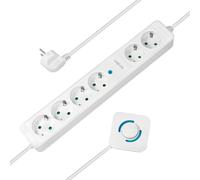 Multiprise LogiLink LPS271 6 prises CEE 230V 3500W câble 1,5m intérieure blanc 54,8x338x42,6mm