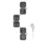 Multiprise LogiLink LPS276U 4 prises CEE 230V 3600W câble 1,5m protection intérieure gris 360x67x38mm