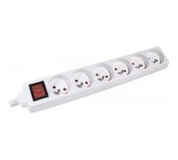 Multiprise - MARQUE - 6 prises - Blanc - 4m de câble - Interrupteur