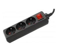 Dexlan Multiprise 3 prises avec interrupteur noire – 4,0 m