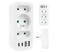 Multiprise - MCE248 F/W - 3 prises (2x type C + 1x type E) - 2x USB-A 18W - 2x USB-C PD 20W