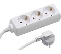 Multiprise Meister 3 voies - câble de 5 m - blanc - câble en plastique - IP20 intérieur/multiprise, prise multiprise, prise de table, TIDO 3 voies, 7430250