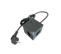 Microconnect MC-CUBE015USBMAGNETIC multiprise 1,5 m 3 sorties CA Gris