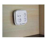 Gefom Bloc multiprise carré 3 prises 16 A (terre) + 2 ports USB 2,4 A