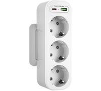 Multiprise Murale 3 Prises Verticale, Prise Multiple USB C, Adaptateur Triple 16A Standard Euro, Fiche Multiprise Protection Enfant