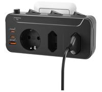 Multiprise Murale Avec Interrupteur Individuel,Prise Multiple Parafoudre Et Surtension,Triplite Electrique Rotative Verticale Hori