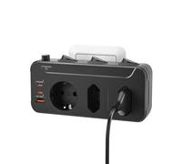 Multiprise Murale avec Interrupteur Individuel,Prise Multiple USB C PD20W | Adaptateur Bloc Prise Triple Parafoudre et Surtension,Triplite Electrique Rotative Verticale Horizontal,Outlet Extender,Noir