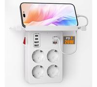 Multiprise Murale avec Interrupteur, Prise Multiple USB PD20W Charge Rapide