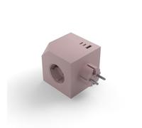 Multiprise Murale Cube USB-C 45W - KOMULT Ohmie Wall - 3 Prises EU, 2 Ports USB-C et 1 USB-A, Bloc Prise Compact et Design pour Maison, Bureau & Télétravail (Rose Aube)