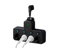 Multiprise Murale Multifonction avec 4 Prises Secteur, Filtre Réseau Universel, Chargeur USB et Adaptateur avec Interrupteur Séparé B
