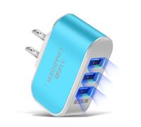 Multiprise murale OYIGU100PC avec port USB, bloc chargeur mural USB 3,1 A à 3 ports - Compatible avec les prises américaines