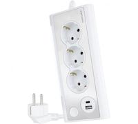 Multiprise de bureau Nanocable avec 3x Shuckos, 1x USB-C et 1x USB-A - Éclairage LED avec interrupt