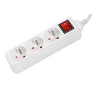 DEXLAN Multiprise 3 prises avec interrupteur blanche - 1,5 m