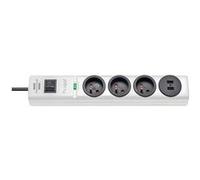 Multiprise Parafoudre avec 3 Prises et 2 Ports USB Hugo 2m Blanc