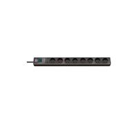 Brennenstuhl hugo! Bloc multiprise 8 prises avec parasurtenseur/parafoudre cordon 2 m - Anthracite