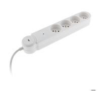 Zenitech - Multiprise parafoudre Iota 4x16A + Interrupteur - Blanc