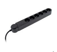 Zenitech Multiprise IOTA 6 prises – Parafoudre, interrupteur lumineux, câble 1,4 m – Noir