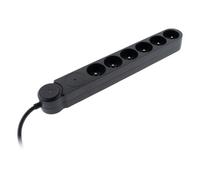Multiprise parafoudre Iota 6x16A + interrupteur - Noir - Zenitech