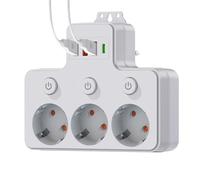 Multiprise Parafoudre Parafoudre,Chargeur Multiports,Rallonge De Prise - Pour Une Utilisation Sur Les Tables De Travail, Les Chambres D'Étudiants, La Maison, Les Voyages Et Les Bureaux De Bureau