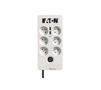 Multiprise/Parafoudre - Protection Box 6 Tel USB FR - PB6TUF - 6 prises FR + 1 prise tel/RJ + 2 ports USB - Blanc & Noir