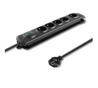 Qoltec Barre Anti-surtension | 5 Prises | 1.8m | Noir