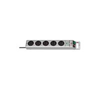Multiprise Parasurtenseur avec 5 Prises Universelles Super-Solid Argent