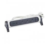 LEGRAND - RALLONGE 4X2P+T SURFACE AVEC INTERRUPTEUR ET CORDON 3M 3G 1,5MM² - BLANC/NOIR