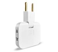 Multiprise Plate Derriere Meuble avec 3 Prises | Prise Plate avec Connexion Pivotante à 180 | Multiprise Murale avec Adaptateur